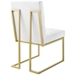 Privy Gold Stainless Steel Upholstered Fabric Dining Accent Chair - Gold White - MOD5682