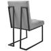 Privy Black Stainless Steel Upholstered Fabric Dining Chair - Black Light Gray - MOD5690