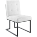 Privy Black Stainless Steel Upholstered Fabric Dining Chair - Black White - MOD5691