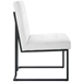 Privy Black Stainless Steel Upholstered Fabric Dining Chair - Black White - MOD5691