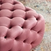 Amour Tufted Button Square Performance Velvet Ottoman - Dusty Rose - MOD5745