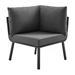 Riverside 3 Piece Outdoor Patio Aluminum Sectional Sofa Set - Gray Charcoal - MOD5778