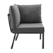 Riverside 3 Piece Outdoor Patio Aluminum Sectional Sofa Set - Gray Charcoal - MOD5778