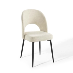 Rouse Upholstered Fabric Dining Side Chair - Black Beige 