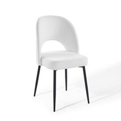 Rouse Upholstered Fabric Dining Side Chair - Black White 