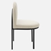 Isla Channel Tufted Upholstered Fabric Dining Side Chair - Black Beige - MOD5850