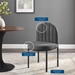 Isla Channel Tufted Upholstered Fabric Dining Side Chair - Black Charcoal - MOD5851