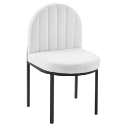 Isla Channel Tufted Upholstered Fabric Dining Side Chair - Black White 