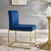 Carriage Channel Tufted Sled Base Performance Velvet Dining Chair - Gold Navy - MOD5864