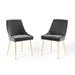 Viscount Performance Velvet Dining Chairs - Set of 2 - Gold Charcoal - MOD5870
