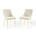 Viscount Performance Velvet Dining Chairs - Set of 2 - Gold Ivory - MOD5871