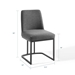 Amplify Sled Base Upholstered Fabric Dining Side Chair - Black Charcoal - MOD5880