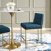 Privy Gold Stainless Steel Upholstered Fabric Counter Stool - Gold Azure - MOD5928