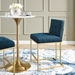 Privy Gold Stainless Steel Upholstered Fabric Counter Stool - Gold Azure - MOD5928