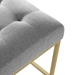 Privy Gold Stainless Steel Upholstered Fabric Counter Stool - Gold Light Gray - MOD5930