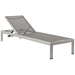 Shore Chaise Outdoor Patio Aluminum Set of 4 - Silver Gray Style B - MOD6049