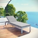 Shore Outdoor Patio Aluminum Chaise with Cushions - Silver Gray Style A - MOD6055