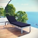 Shore Outdoor Patio Aluminum Chaise with Cushions - Silver Navy Style A - MOD6070