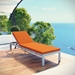 Shore Outdoor Patio Aluminum Chaise with Cushions - Silver Orange Style A - MOD6071