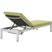 Shore Outdoor Patio Aluminum Chaise with Cushions - Silver Peridot Style A - MOD6072