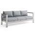Shore Outdoor Patio Aluminum Sofa - Silver Gray