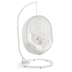 Hide Outdoor Patio Sunbrella® Swing Chair With Stand - White White 