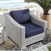 Conway Sunbrella® Outdoor Patio Wicker Rattan Armchair - Light Gray Navy - MOD6247
