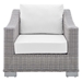 Conway Sunbrella® Outdoor Patio Wicker Rattan Armchair - Light Gray White - MOD6248