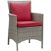 Conduit Outdoor Patio Wicker Rattan Dining Armchair Set of 2 - Light Gray Red - MOD6398