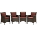 Conduit Outdoor Patio Wicker Rattan Dining Armchair Set of 4 - Brown Currant - MOD6428