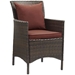 Conduit Outdoor Patio Wicker Rattan Dining Armchair Set of 4 - Brown Currant - MOD6428