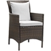 Conduit Outdoor Patio Wicker Rattan Dining Armchair Set of 4 - Brown White - MOD6436