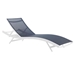 Glimpse Outdoor Patio Mesh Chaise Lounge Set of 4 - White Navy - MOD6484