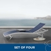 Glimpse Outdoor Patio Mesh Chaise Lounge Set of 4 - White Navy - MOD6484