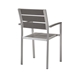 Shore Outdoor Patio Aluminum Dining Armchair Set of 2 - Silver Gray - MOD6487