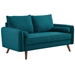 Revive Upholstered Fabric Sofa and Loveseat Set - Teal - MOD6505