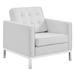 Loft Tufted Upholstered Faux Leather 3 Piece Set - Silver White - MOD6619