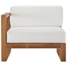 Upland Outdoor Patio Teak Wood Left-Arm Chair - Natural White - MOD6650