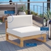 Upland Outdoor Patio Teak Wood Armless Chair - Natural White - MOD6651