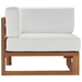 Upland Outdoor Patio Teak Wood Corner Chair - Natural White - MOD6652