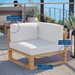 Upland Outdoor Patio Teak Wood Corner Chair - Natural White - MOD6652