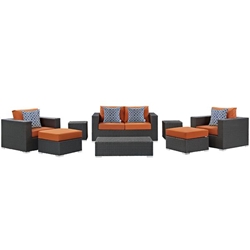 Sojourn 8 Piece Outdoor Patio Sunbrella® Sectional Set B - Canvas Tuscan 