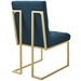 Privy Gold Stainless Steel Upholstered Fabric Dining Accent Chair Set of 2 - Gold Azure - MOD6760