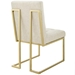 Privy Gold Stainless Steel Upholstered Fabric Dining Accent Chair Set of 2 - Gold Beige - MOD6761