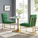 Privy Gold Stainless Steel Performance Velvet Dining Chair Set of 2 - Gold Emerald - MOD6765