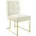 Privy Gold Stainless Steel Performance Velvet Dining Chair Set of 2 - Gold Ivory - MOD6766