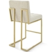 Privy Gold Stainless Steel Upholstered Fabric Counter Stool Set of 2 - Gold Beige - MOD6772