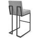 Privy Black Stainless Steel Upholstered Fabric Bar Stool Set of 2 - Black Light Gray - MOD6793