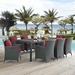 Sojourn 9 Piece Outdoor Patio Sunbrella® Dining Set B - Canvas Red - MOD6823