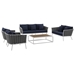 Stance 5 Piece Outdoor Patio Aluminum Sectional Sofa Set A - White Navy - MOD6856